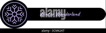 Winter Snow Flake Label With Outline Stock Vector