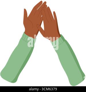 Clapping Hands Gesture Teamwork Flat Stock Vector