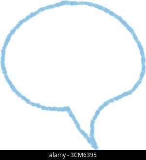 Blue Crayon Speech Bubble Icon Stock Vector