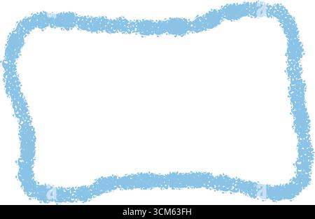 Blue Crayon Wavy Rectangle Quote Box Stock Vector