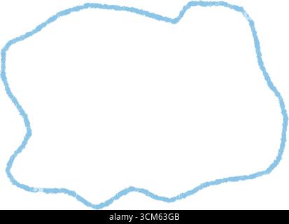Wavy Crayon Outline Organic Frame Sketch Stock Vector