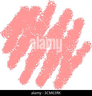 Pink Crayon Round Sketch Patch Box Stock Vector