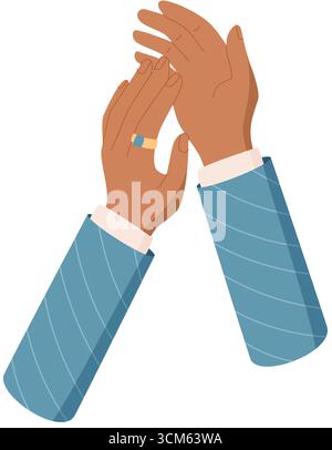 Flat Hands Clapping For Recognition Stock Vector