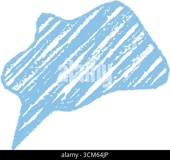 Pastel Chalk Squiggle Speech Bubble Sketch Stock Vector