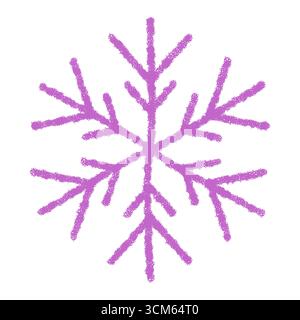 Purple Crayon Winter Snowflake Symbol Stock Vector