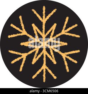 Round Crayon Snowflake Lid Label Stock Vector