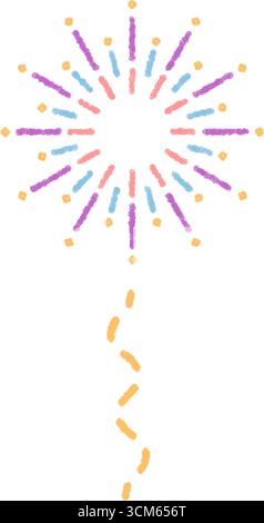 Festive Crayon Firework Burst Pattern Stock Vector