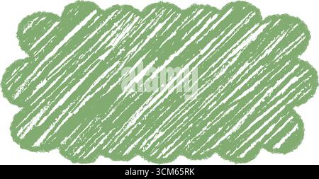 Groovy Scallop Rectangle Crayon Frame Stock Vector