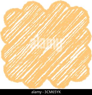 Groovy Scallop Wavy Crayon Shaded Frame Stock Vector