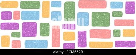Organic Wavy Crayon Rectangle Textbox Set Stock Vector