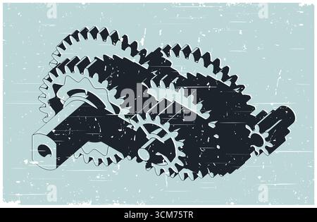 Stylized vector illustration of DC motor rotor drawings Stock Vector ...