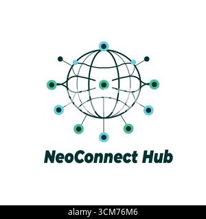 NeoConnect Hub Business App Icon: Modern Clean Design Stock Vector