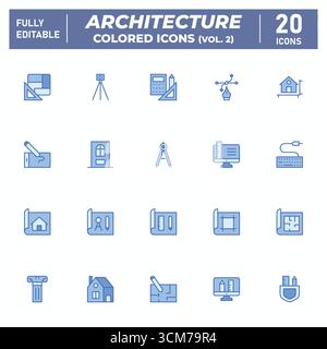 Architecture Colored Icons (Vol. 2) Stock Vector