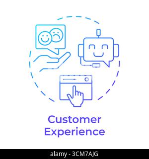 Customer experience blue gradient concept icon Stock Vector
