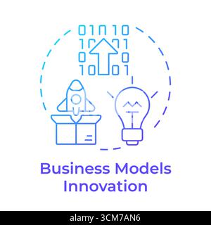 Business models innovation blue gradient concept icon Stock Vector