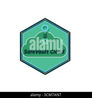 SafeVault Cloud Business App Icon: Secure Data Shield Symbol Stock Vector