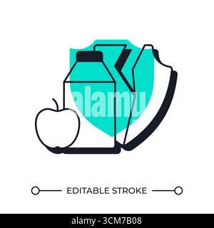 Food insecurity offset shadow line icon Stock Vector