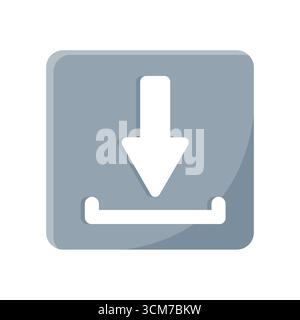 Download symbol button. Digital file transfer. Document save icon. Vector arrow emblem. EPS 10. Stock Vector