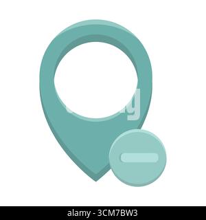 Map pin symbol. Location remove icon. GPS navigation Vector. Pointer position emblem. EPS 10. Stock Vector