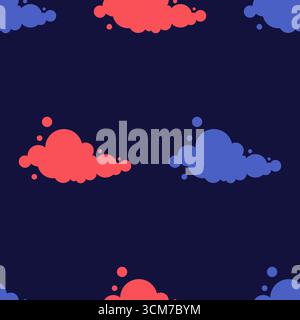 Simple Cloud Seamless Pattern Design Stock Vector
