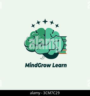 MindGrow Learn Business App Icon: Modern Mobile App Icon Stock Vector