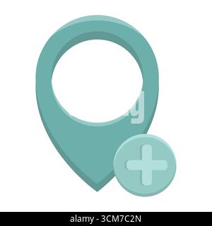Map pin symbol. Location add icon. GPS navigation Vector. Pointer position emblem. EPS 10. Stock Vector