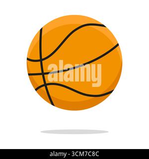 Basketball game icon. Sports ball symbol. Orange game equipment. Vector illustration graphic. EPS 10. Stock Vector