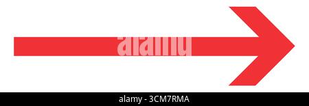 Red arrow pointing right. Arrow shape element. Stock Vector