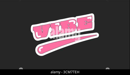 Vibe retro pink social media phrase Stock Vector