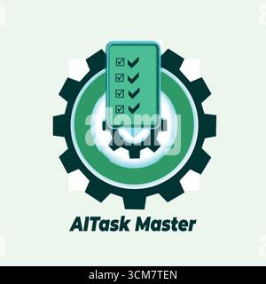AITask Master - AI Task Management Software Interface Stock Vector