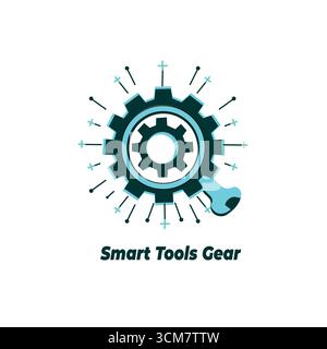 Smart Tools Gear for Modern Workshop: AI Stock Vector