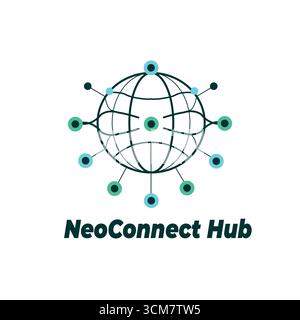 NeoConnect Hub Business App Icon: Modern Clean Design Stock Vector