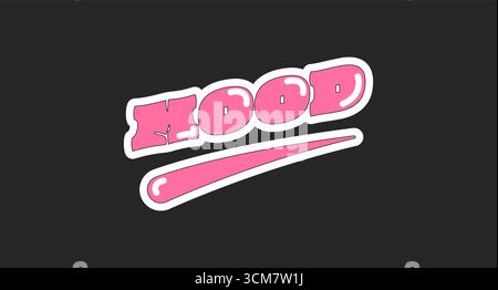 Mood retro pink social media phrase Stock Vector
