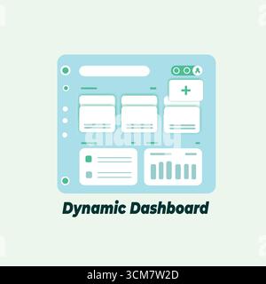 Dynamic Dashboard: Modern Data Visualization Stock Vector