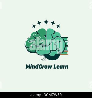 MindGrow Learn Business App Icon: Modern Mobile App Icon Stock Vector