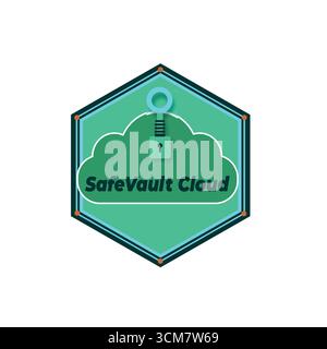 SafeVault Cloud Business App Icon: Secure Data Shield Symbol Stock Vector