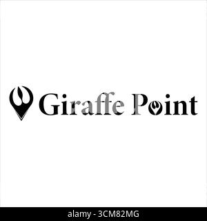 Minimalist logo with a giraffe footprint and modern typography, blending elegance and clarity for a unique brand identity. Stock Vector
