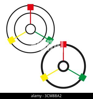 Abstract geometric circles. Three connected rings. Data process flow. Vector information exchange. EPS 10. Stock Vector