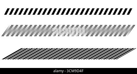 Tilt diagonal strip with abstract geometric line border divider dashed tape slash grid isolated decorative design for contemporary creative templates Stock Vector