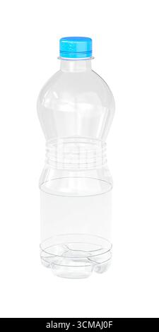 Empty transparent plastic bottle 3d isolated Stock Photo