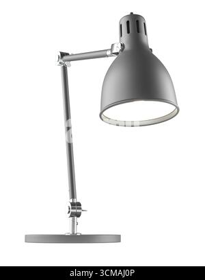 Gray metal desk lamp 3d transparent background Stock Photo