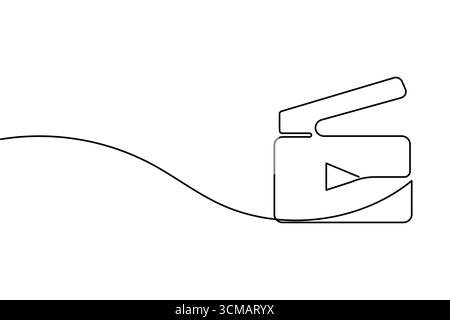 Video camera continuous one line drawing of great for film, media, and video production concepts Stock Vector