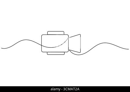 Video camera continuous one line drawing of great for film, media, and video production concepts Stock Vector