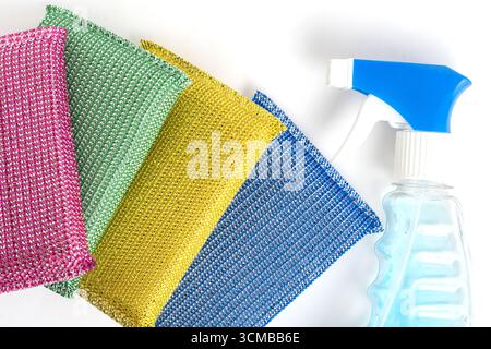 Cleaning items isolated on white background Stock Photo