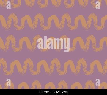 Seamless Grunge Wave Brush Stroke Pattern Vector Background for Hand Painted Abstract Modern Design Stock Vector
