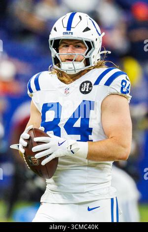 Colts Tight End Tyler Warren 84 Plays During The First Indiana Usa 14th Sep 2025 Colts Tight End Tyler Warren 84 During Pregame Of Nfl Game Action Against The Denver Broncos At Lucas Oil Stadium In Indiana John Live News 3cmc40k