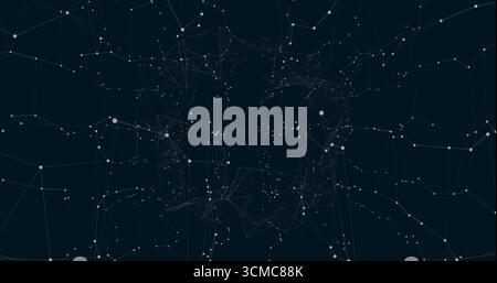 Abstract mesh network forming digits 10 in virtual network scene, with white nodes and thin lines Stock Photo