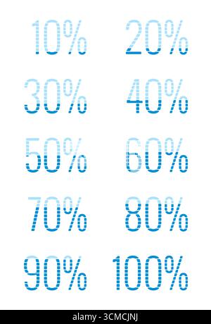 percentages on numbers. vector percent slices. percentage numbers Stock Vector
