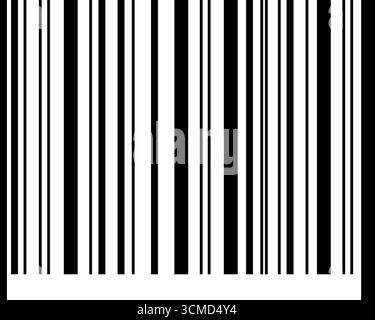 Barcode tag template isolated on white background. Empty bar code mockup without numbers. Visual data digital representation with product information Stock Vector