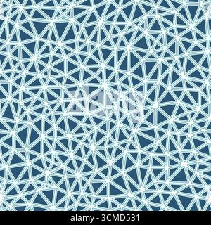 Triangulation geometric shapes background. Rounded solid shapes in frames. Compact triangles size. Single color tone style. Repeatable pattern. Stock Vector